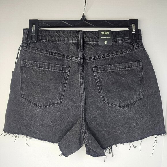 The Reeve Blank NYC Black Denim Short Women High Rise Ribcage Size 29 Distressed - Picture 4 of 10